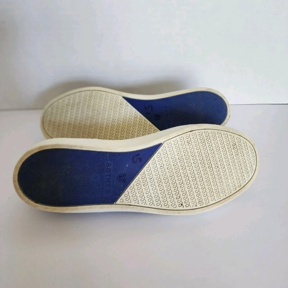 Rothy’s Slip On Sneakers Size 7 Anchor Blue Knit Casual Comfort